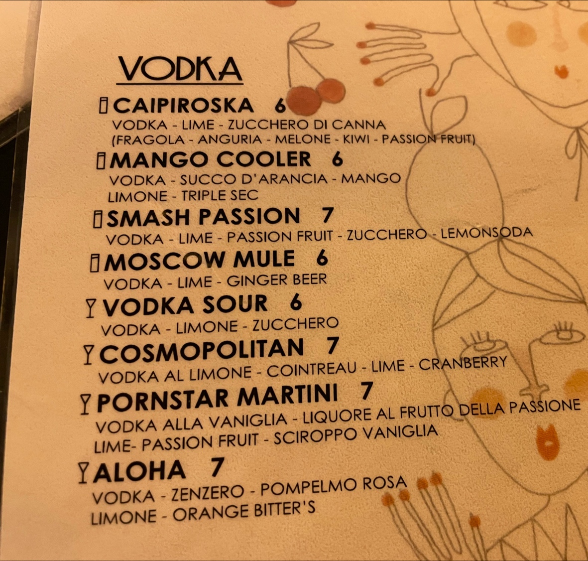 Siamo Alla Frutta Menu - Image 1